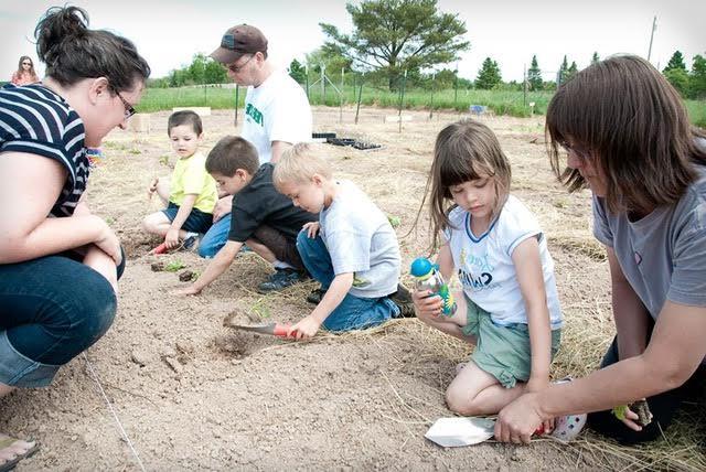 孩子们在威什基湾农场种植